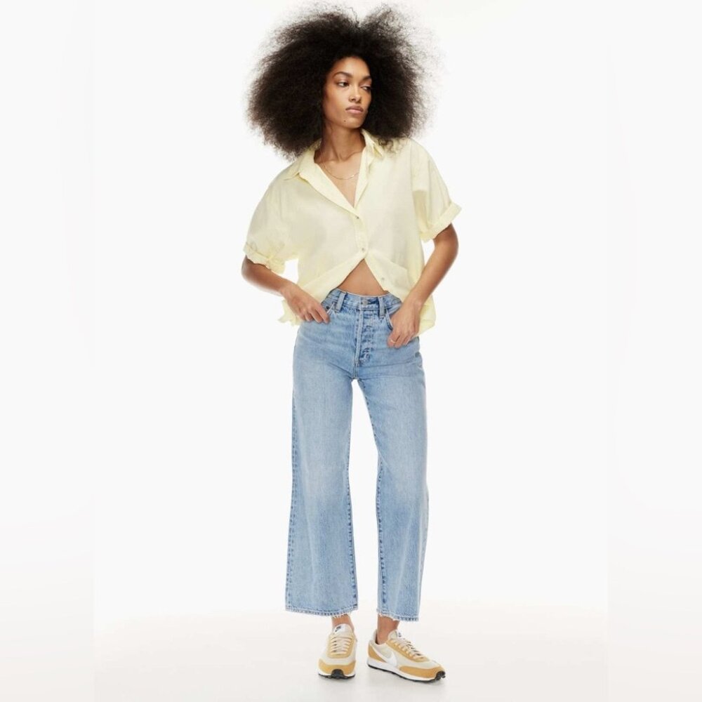 Denim Forum Farrah 28L High Rise Wide Leg Jeans